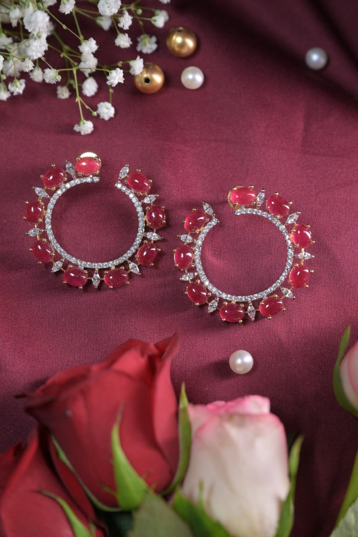 Scarlet diamond Hoop Earring