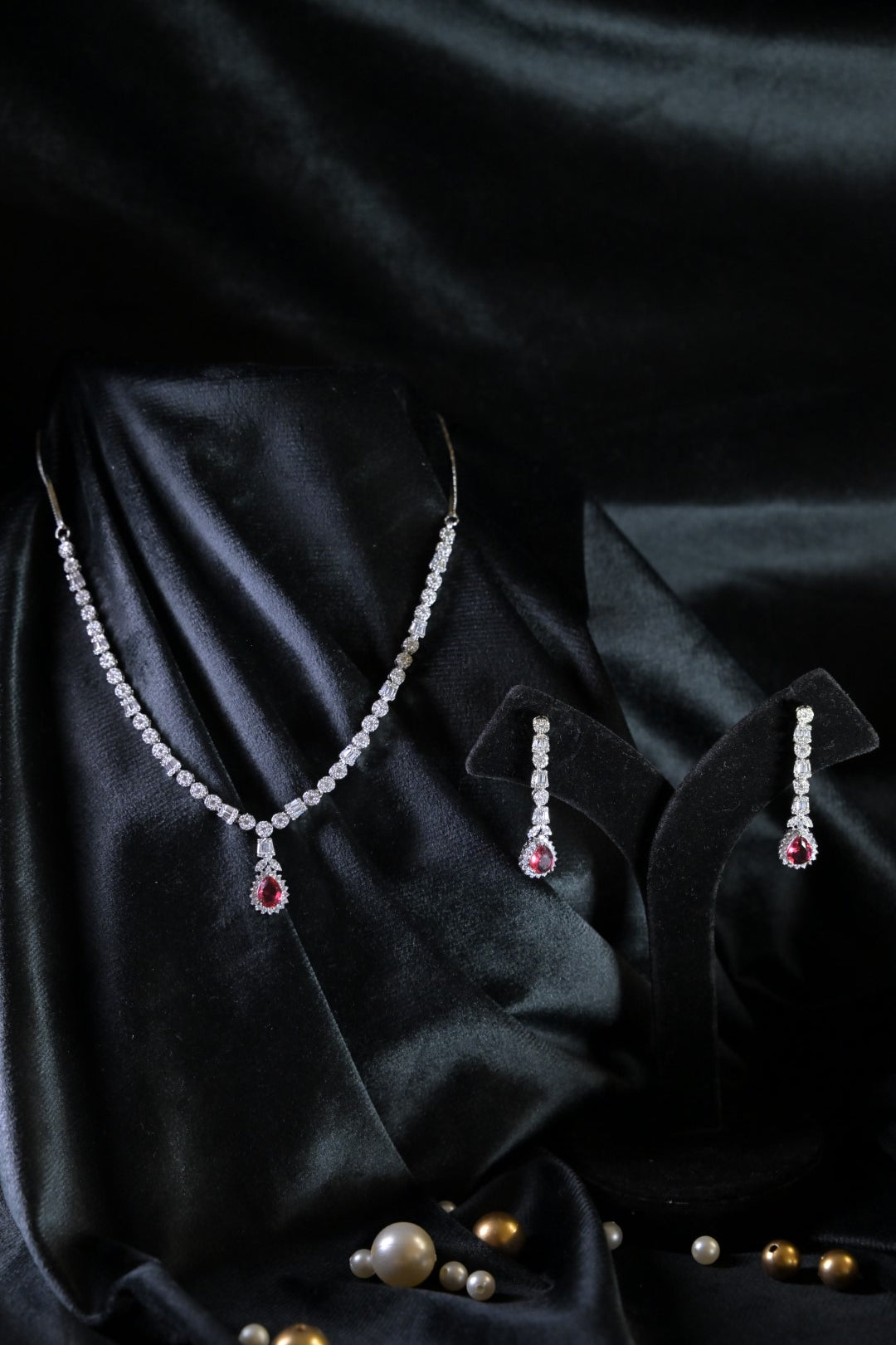 Ramyah Ruby Pendant Diamond Necklace