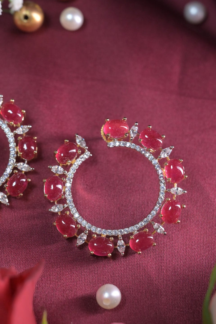 Scarlet diamond Hoop Earring
