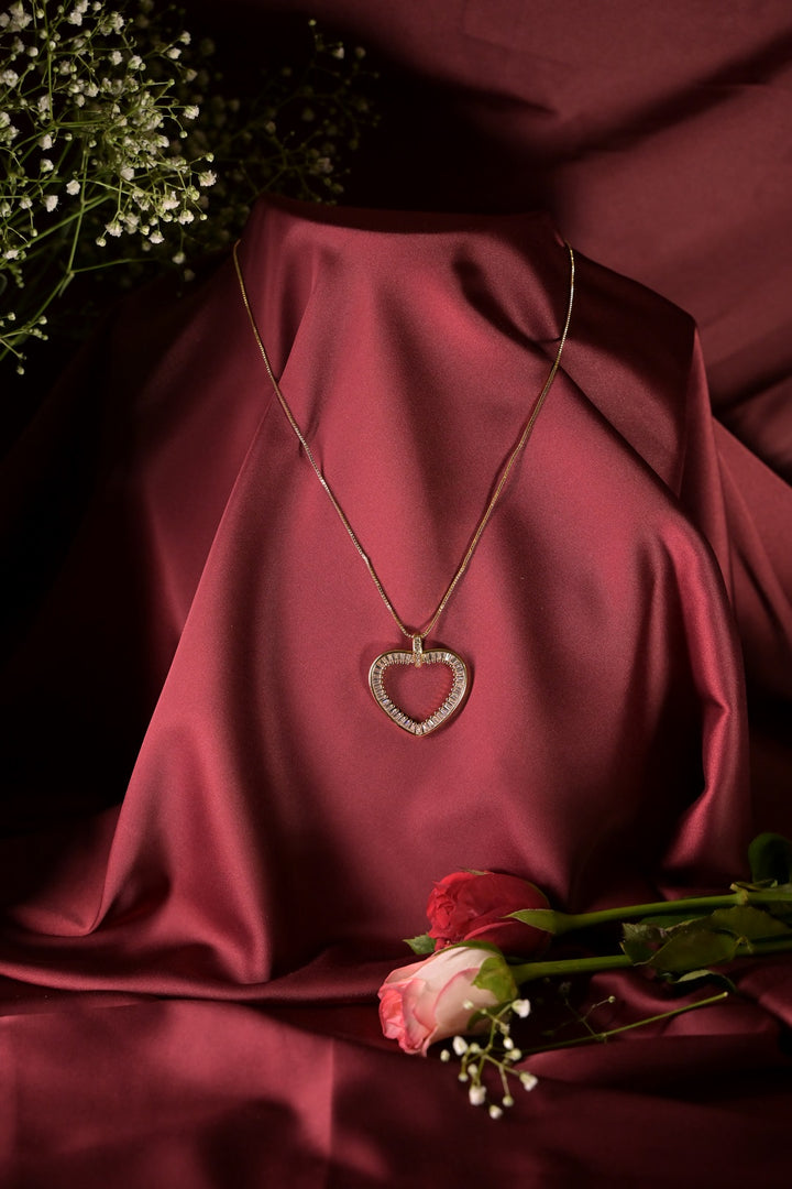 Heart Diamond Golden Chain Necklace