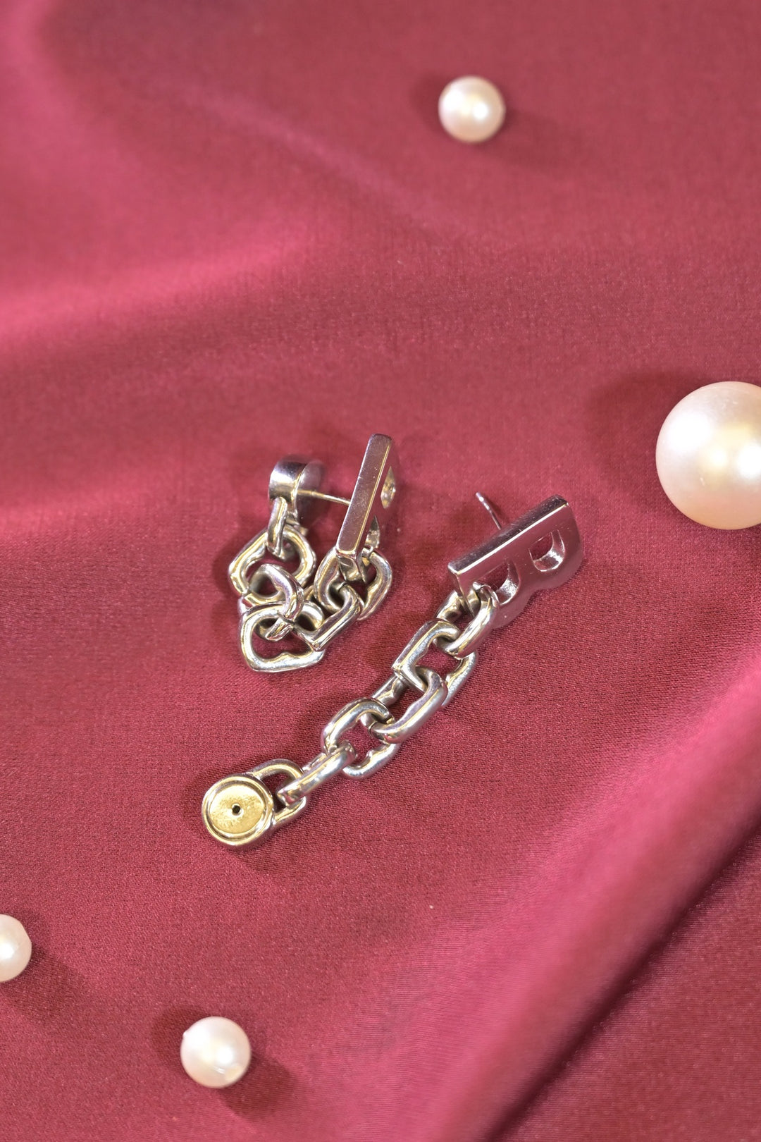 Boho Silver Chain Tassel Earrings