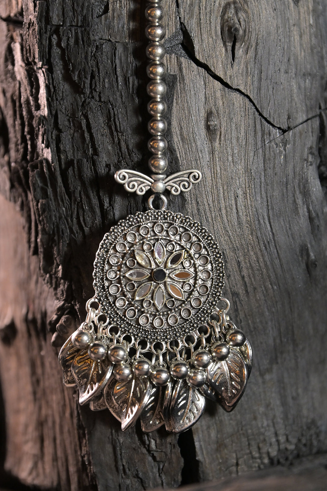 Surya Chakra Silver Sleek Maangtikka