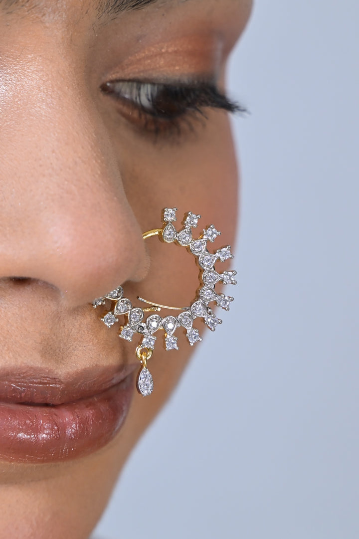 Apsara Diamond Small Circle Silver Nosering