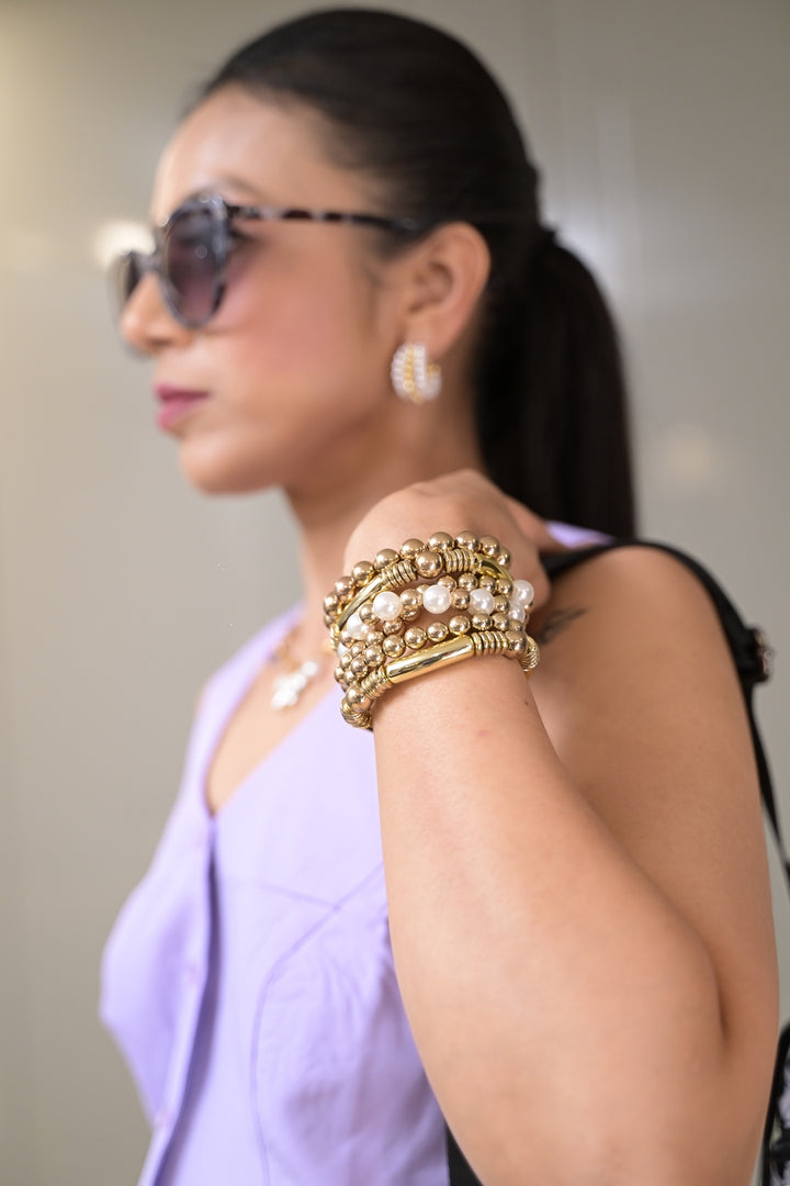 Beaded Fashion Stack Charm Bracelet