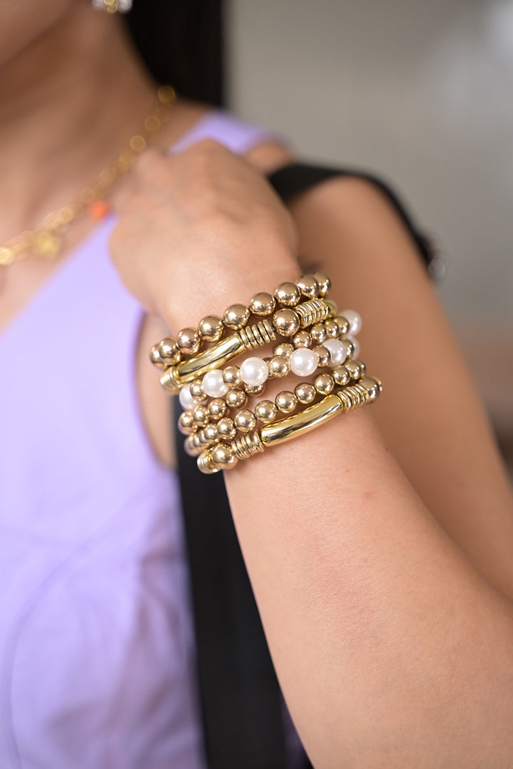 Beaded Fashion Stack Charm Bracelet