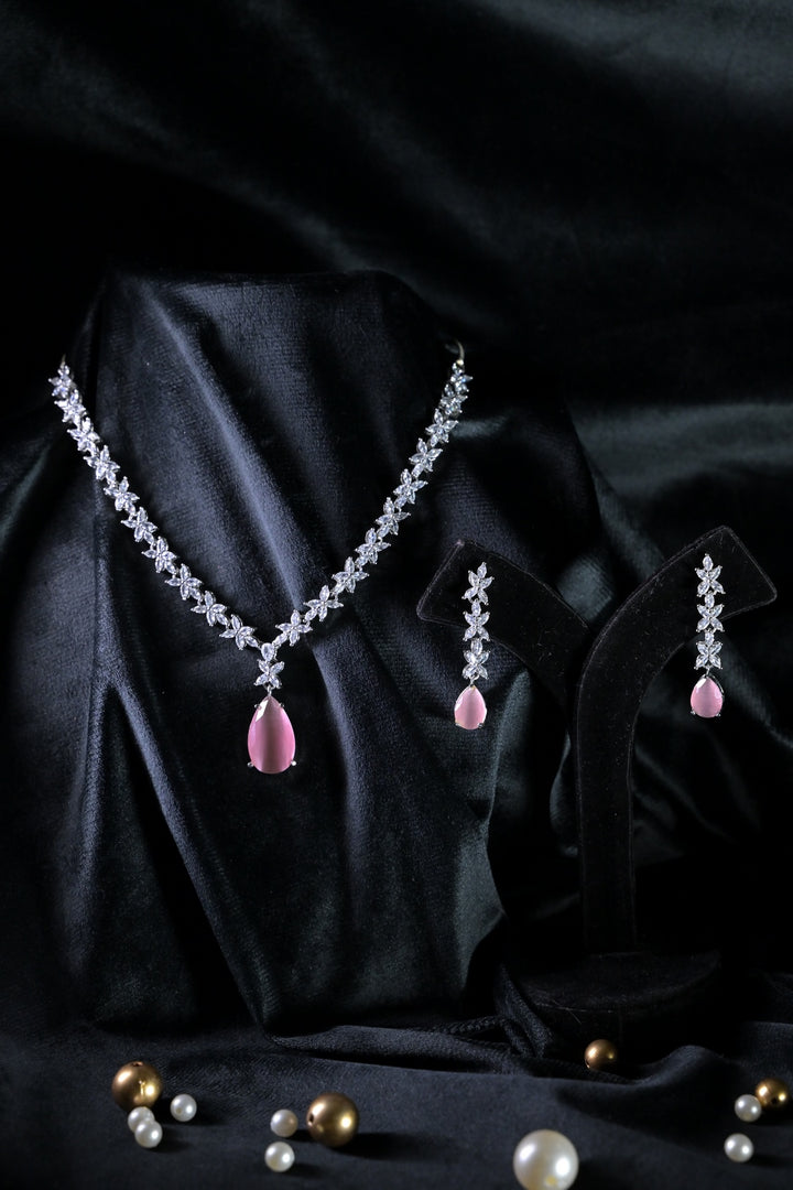 Smriti Pear Pendant Diamond Cocktail Necklace