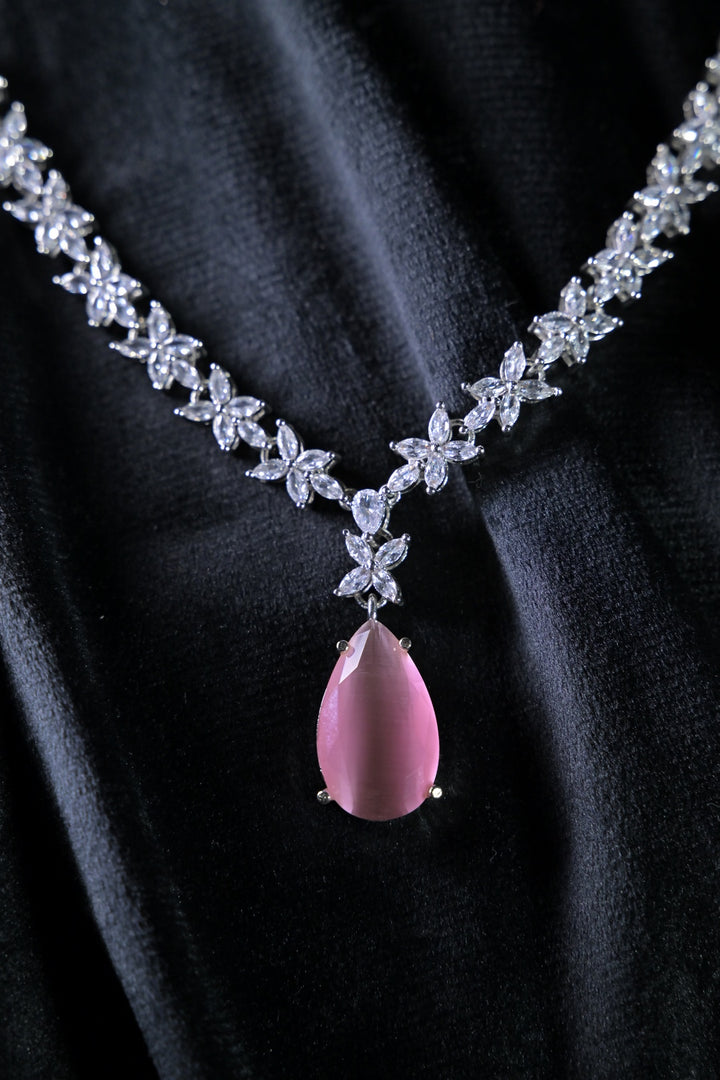 Smriti Pear Pendant Diamond Cocktail Necklace