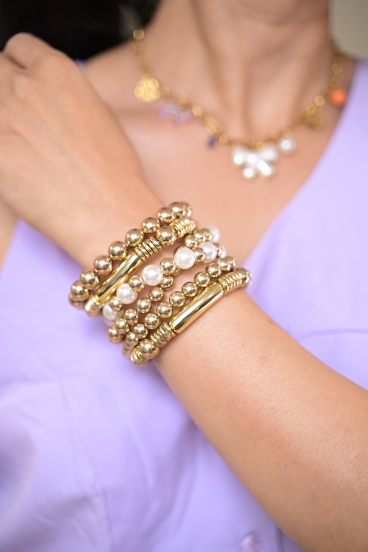 Beaded Fashion Stack Charm Bracelet