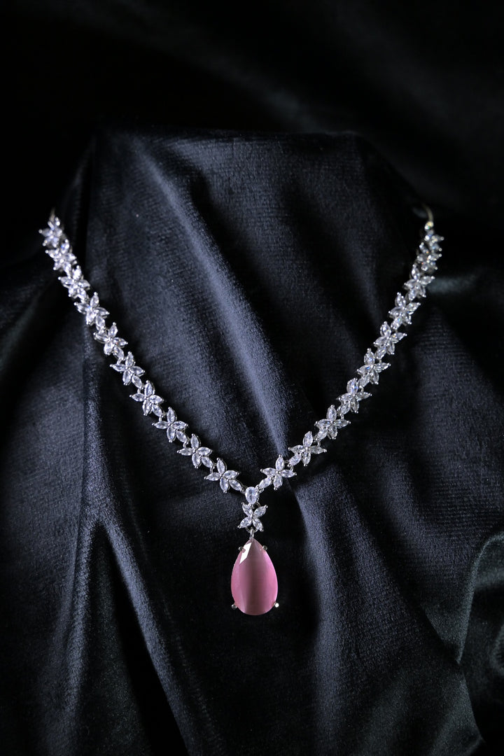 Smriti Pear Pendant Diamond Cocktail Necklace