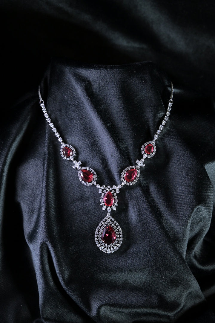 Nazakat Three Pear Shaped Diamond Cocktail Necklace