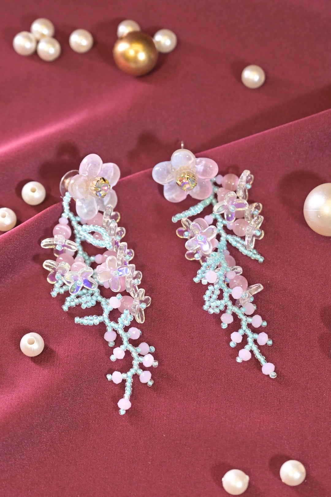 Flower Boho Threader Earrings