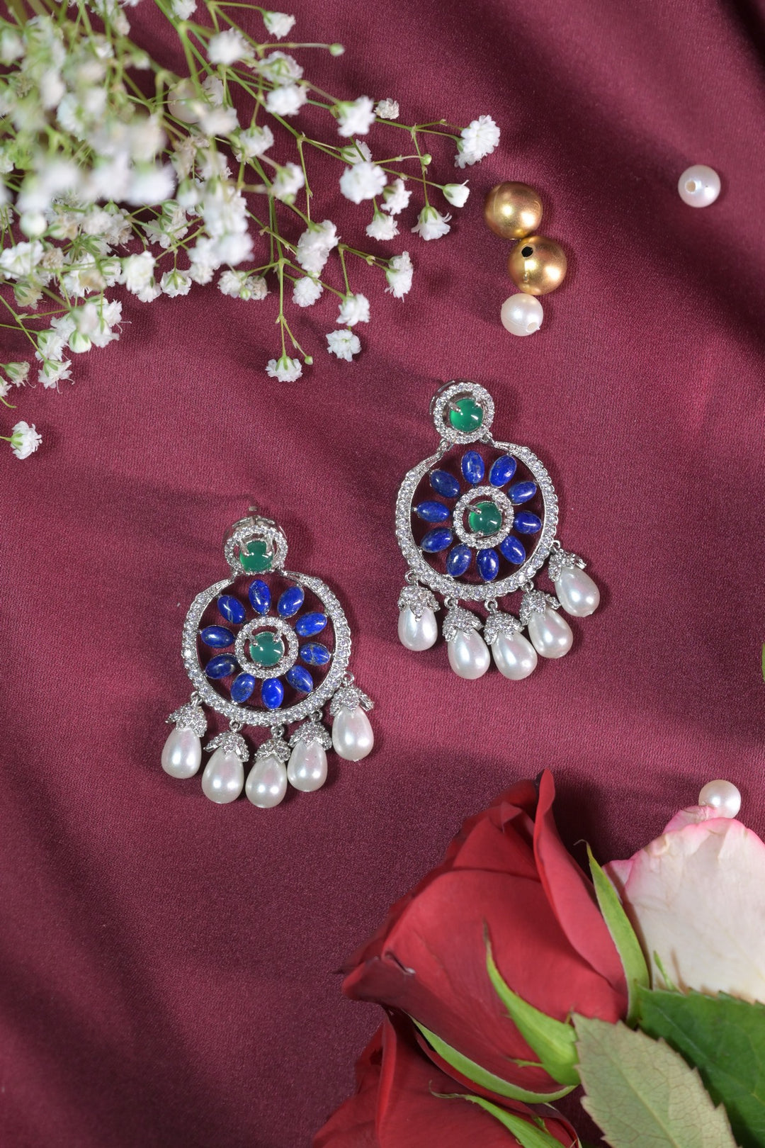Fariha Delicate Tassel Chandbali Earrings
