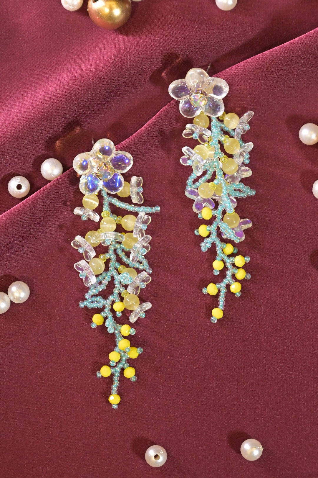 Flower Boho Threader Earrings