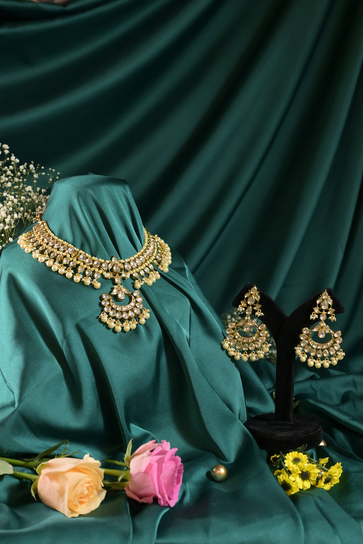 Vijaya Kundan Pearl Drop Sangeet Necklace