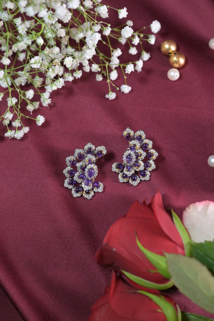 Manhattan Crystal Flower Stud Earrings