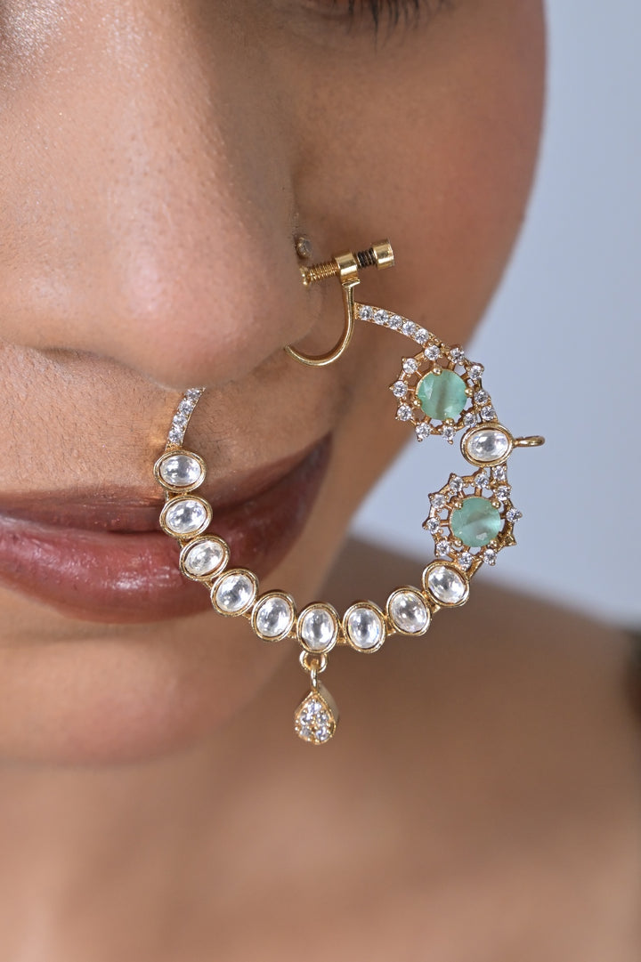 Charvi Diamond Circle Silver Nosering