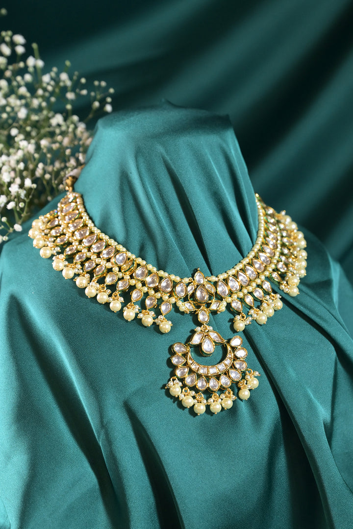 Vijaya Kundan Pearl Drop Sangeet Necklace