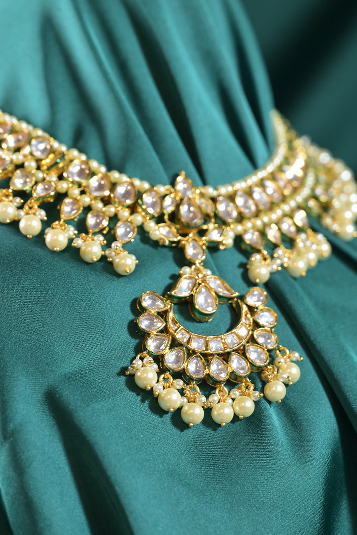 Vijaya Kundan Pearl Drop Sangeet Necklace
