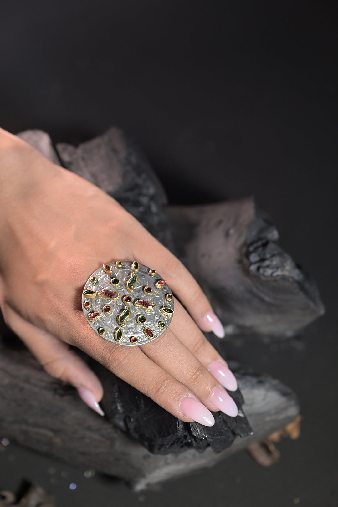 Lalasa Circular Silver Ring