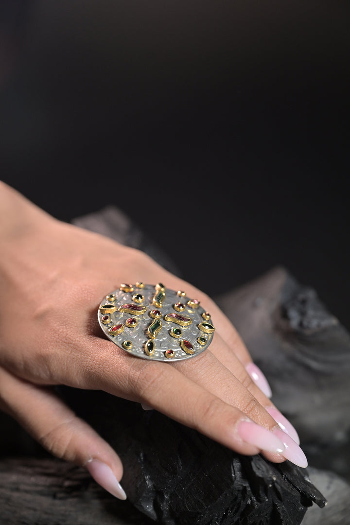 Lalasa Circular Silver Ring