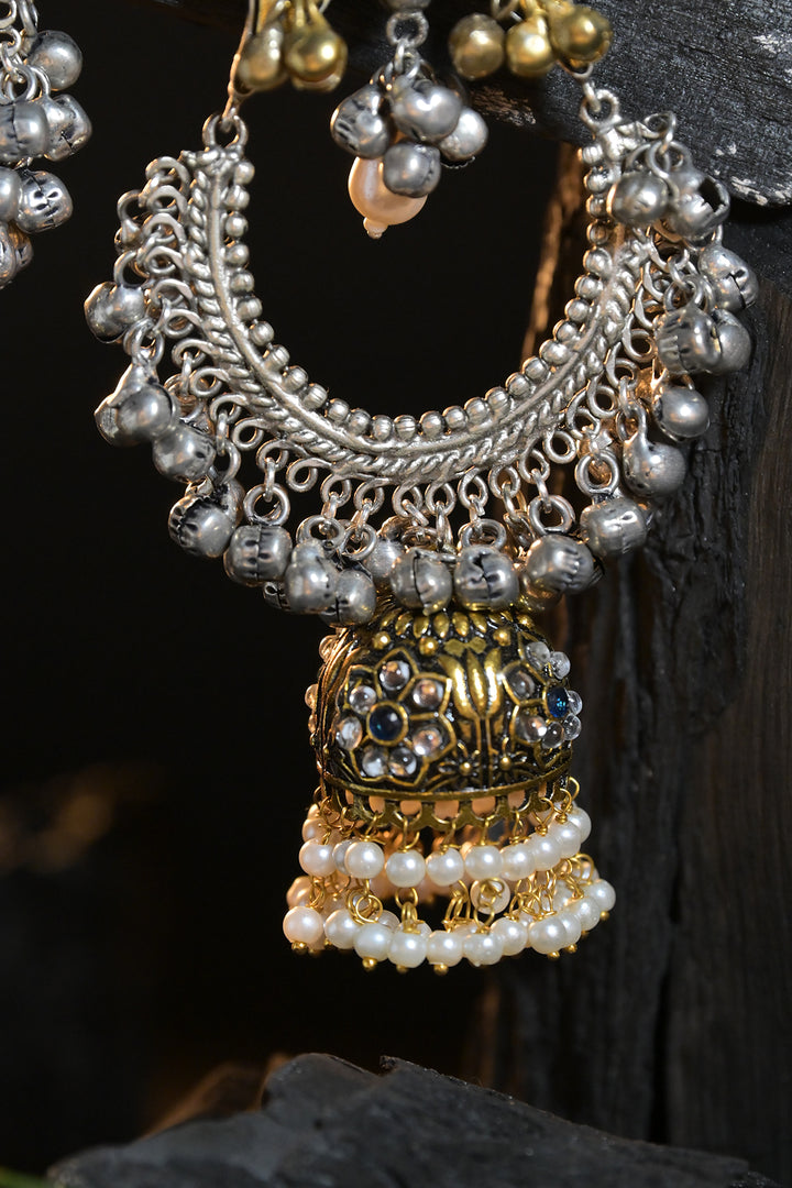 Govinda Silver Jhumka Earrings