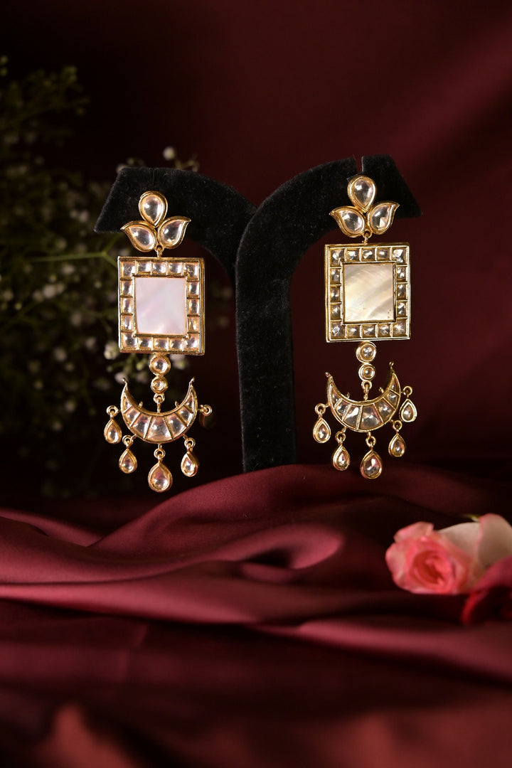 Supratika Polki Gold Dangler Earrings
