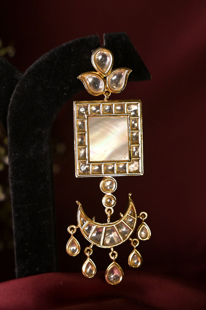 Supratika Polki Gold Dangler Earrings
