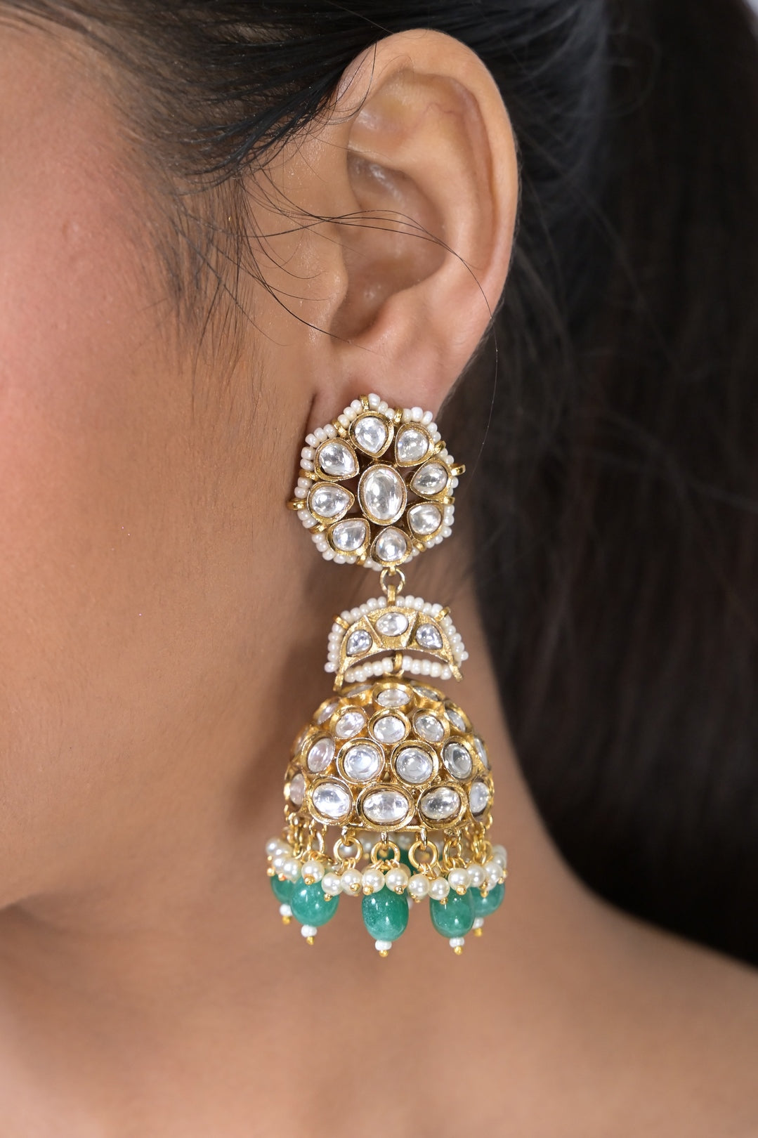 Poorvi Mint Traditional Jhumka Earrings