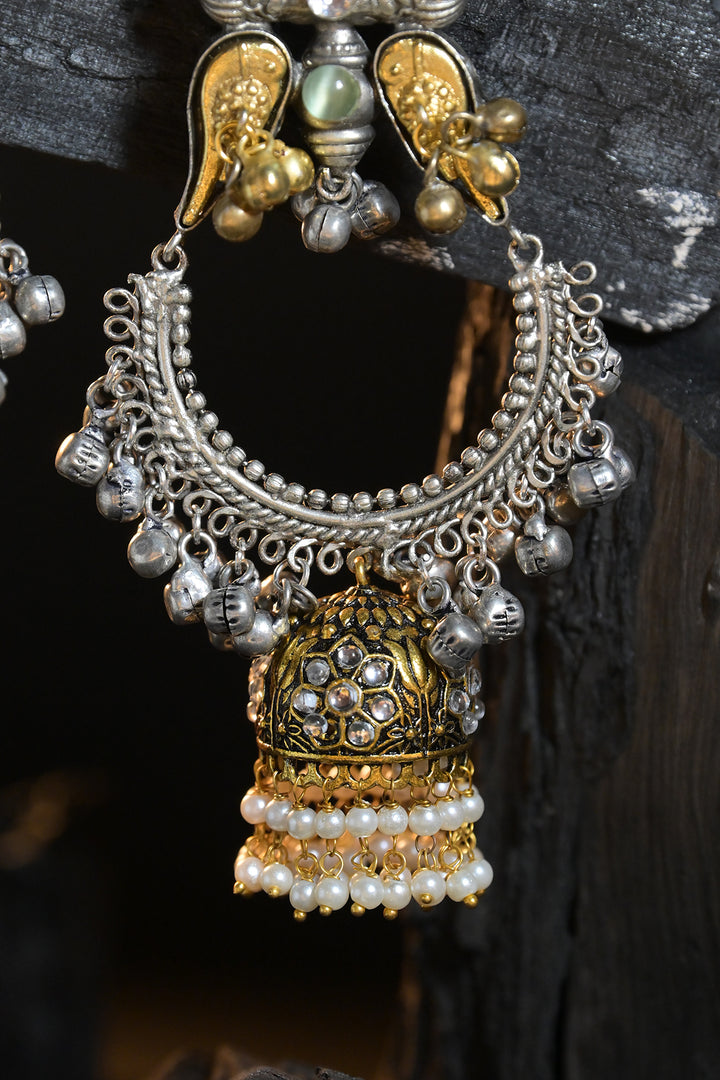 Govinda Silver Jhumka Earrings