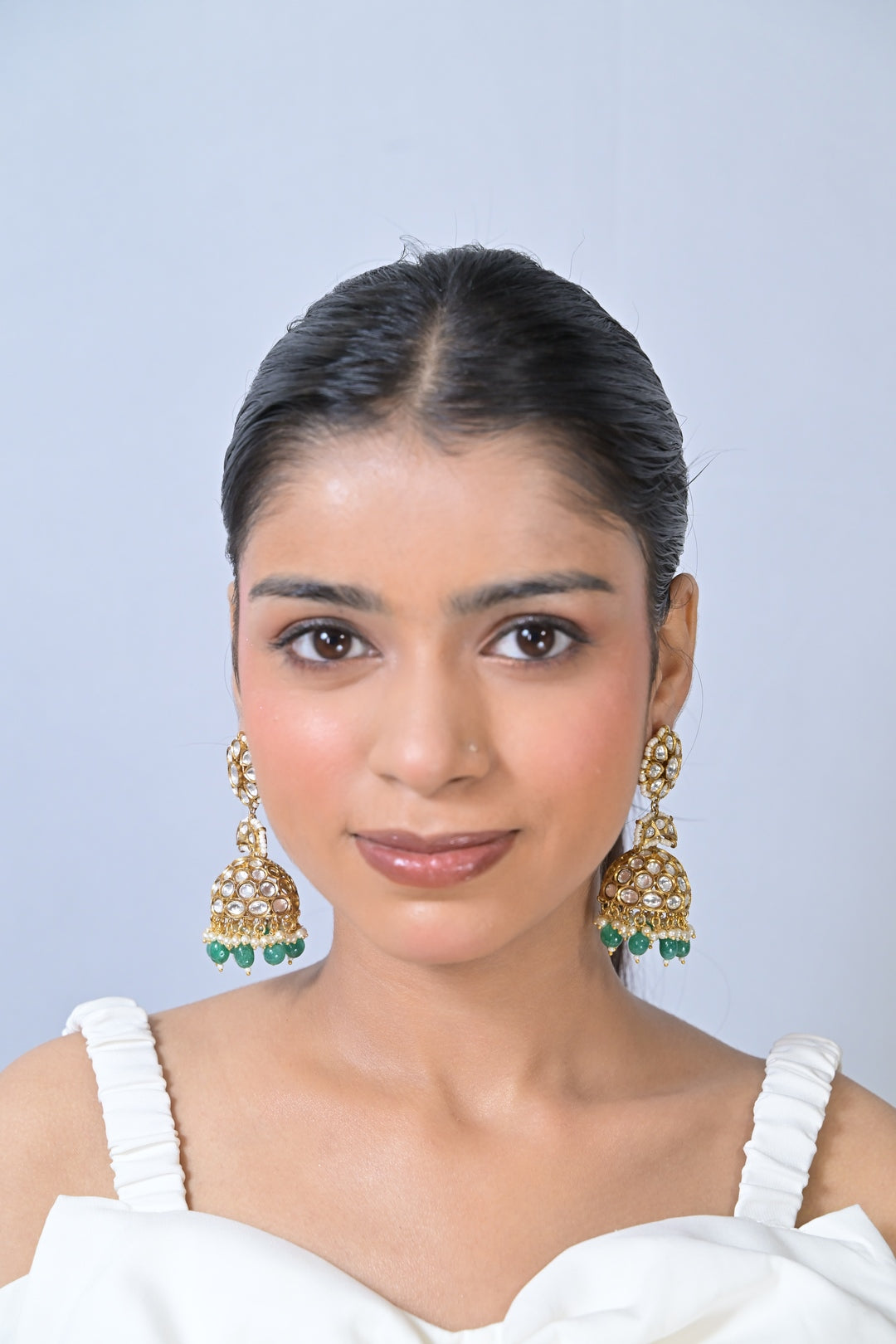 Poorvi Mint Traditional Jhumka Earrings