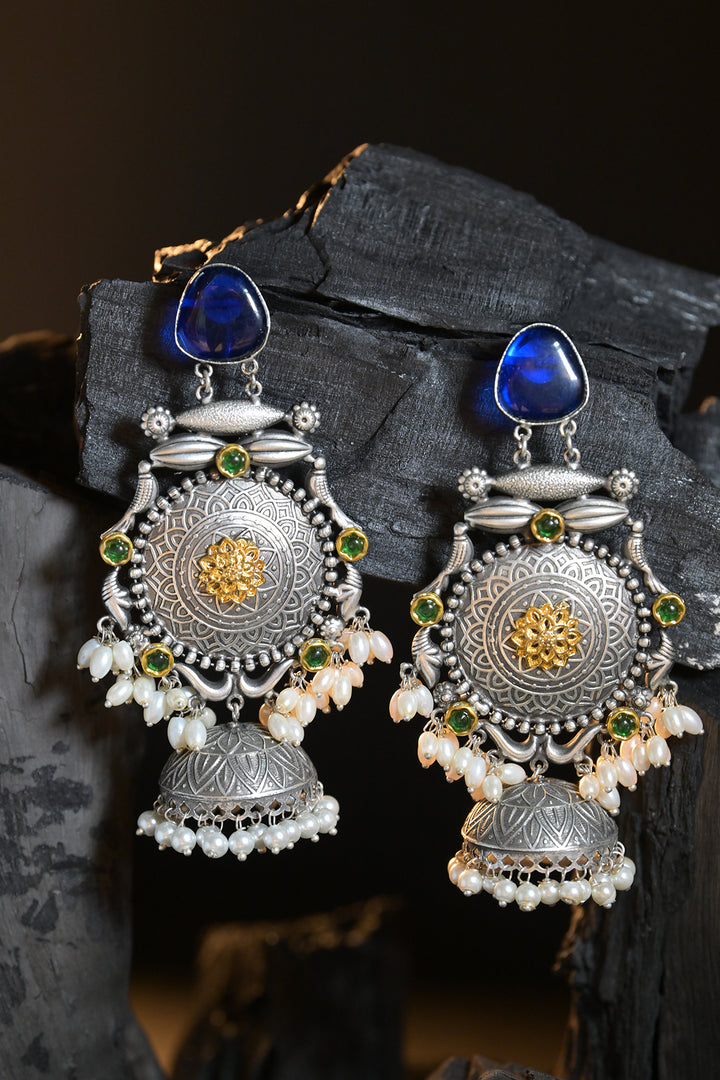 Bodhi Silver Jhumka Earrings