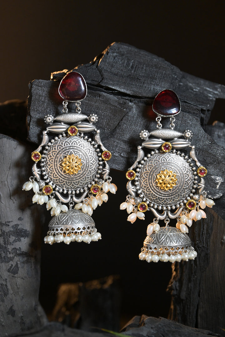 Bodhi Silver Jhumka Earrings