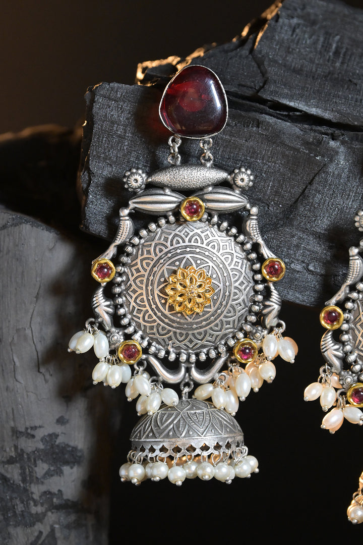 Bodhi Silver Jhumka Earrings