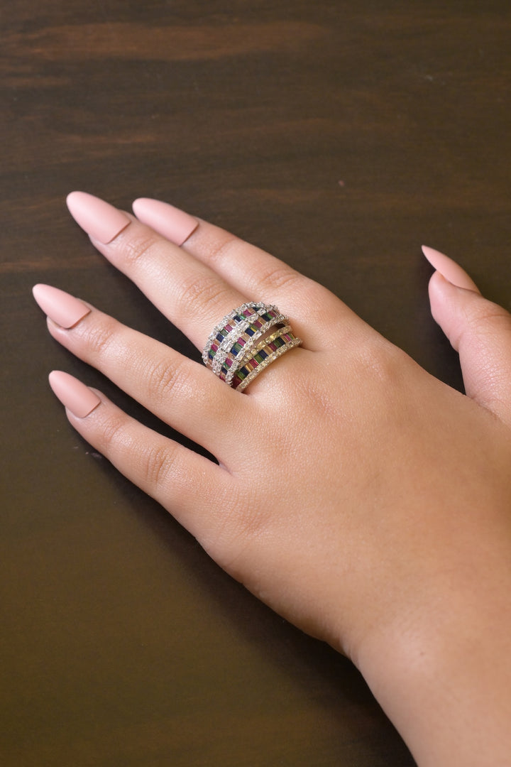 Alma Three Tier Band Ring