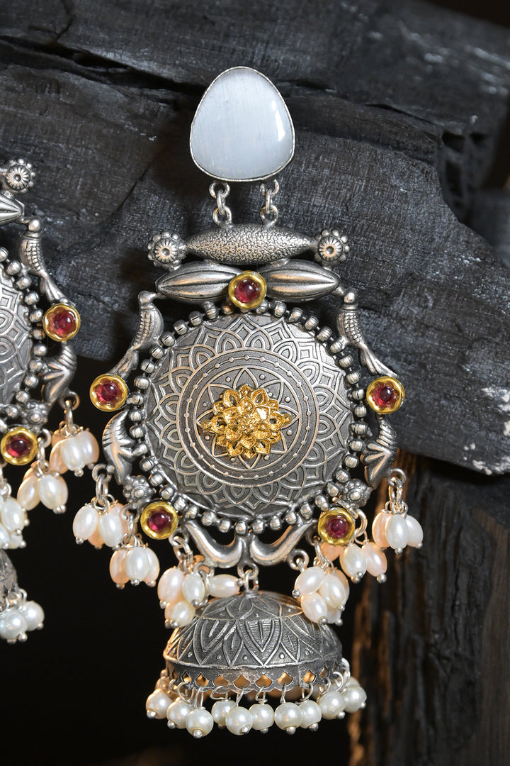 Bodhi Silver Jhumka Earrings