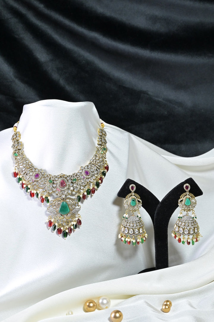 RajRani Temple Multicolored Bridal Necklace