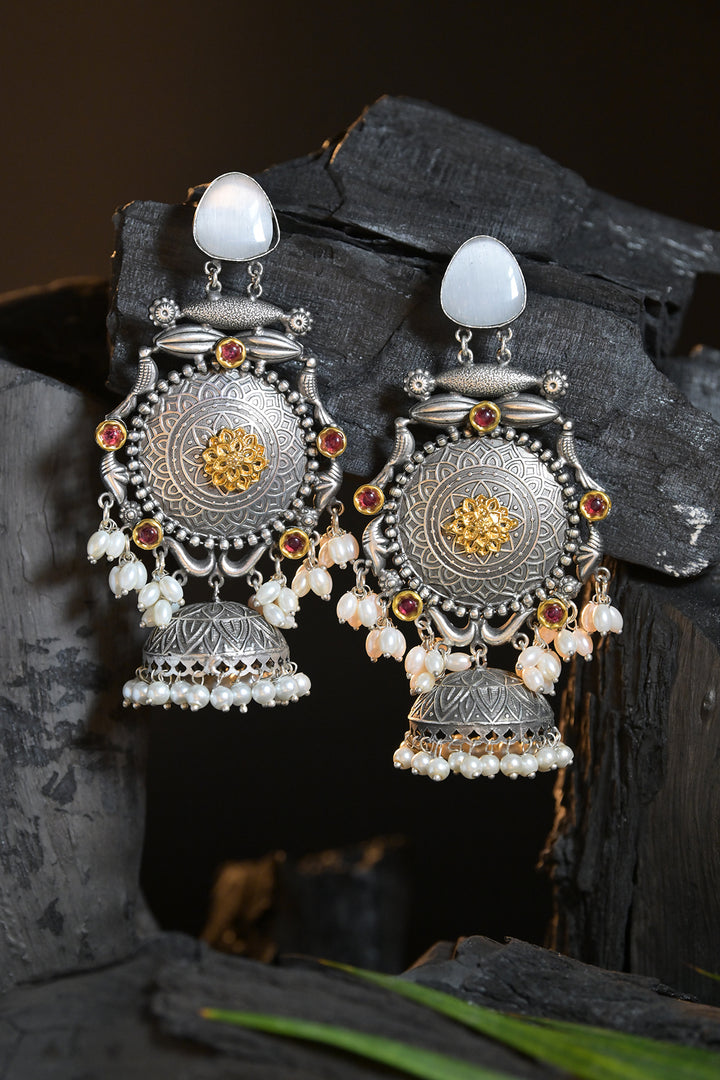 Bodhi Silver Jhumka Earrings