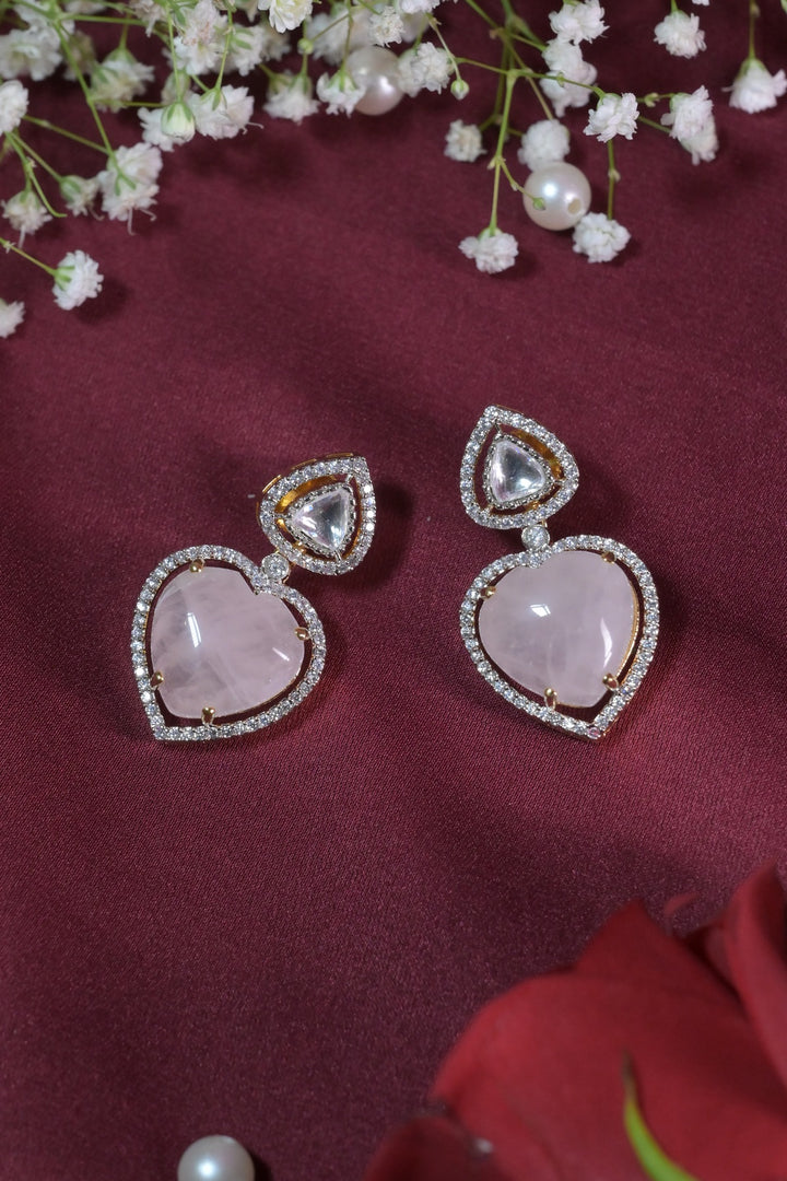 Apsara Heart Drop Stud Earrings