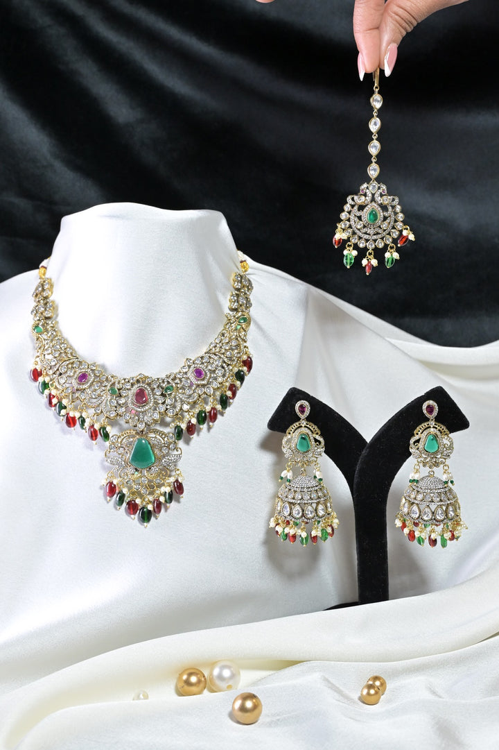 RajRani Temple Multicolored Bridal Necklace