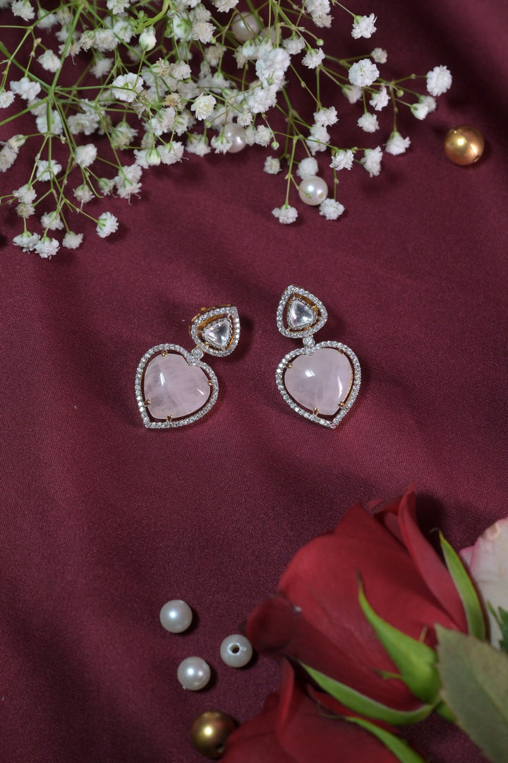 Apsara Heart Drop Stud Earrings