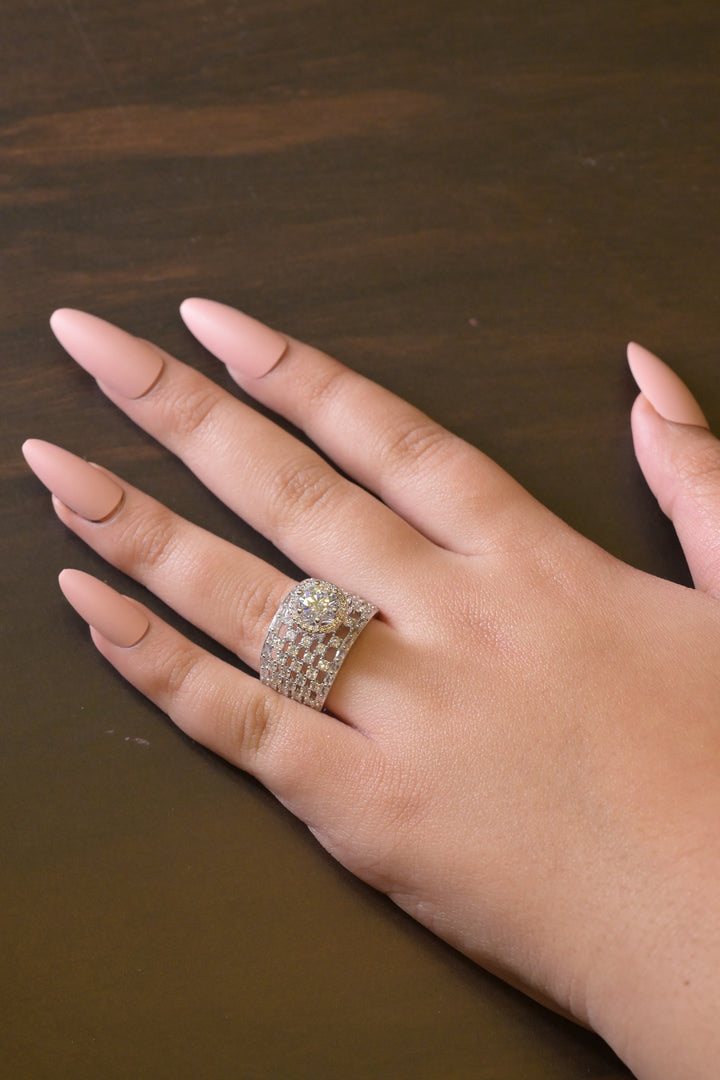 Solitaire Statement Diamond Band Ring