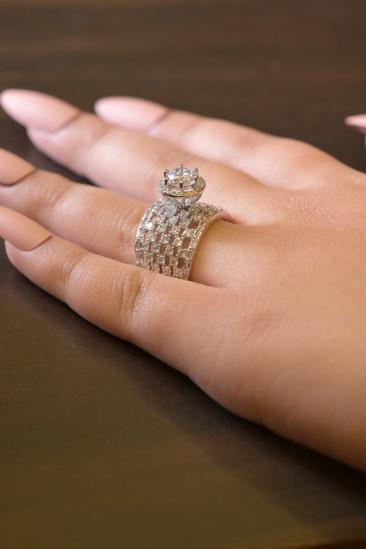 Solitaire Statement Diamond Band Ring