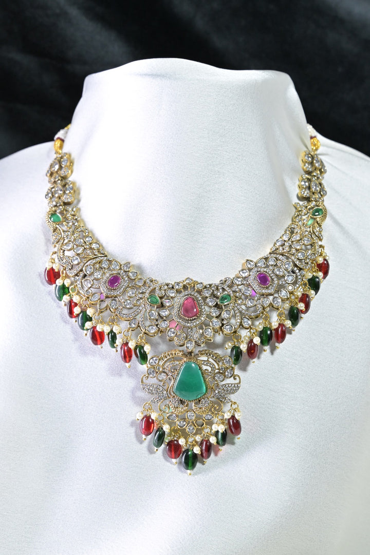 RajRani Temple Multicolored Bridal Necklace