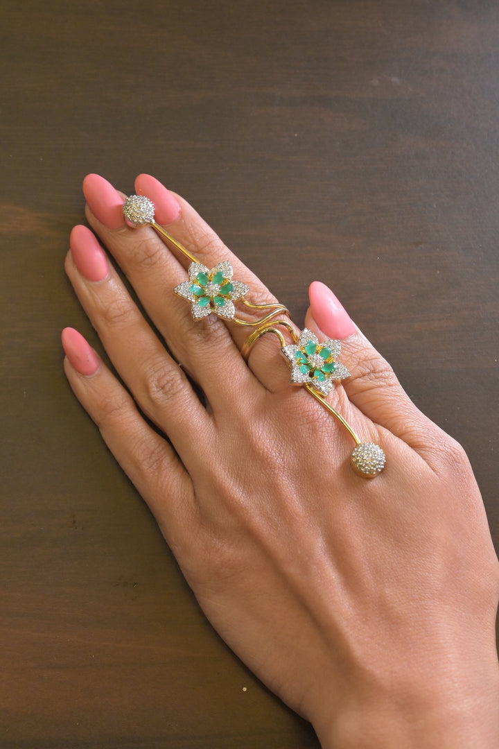 Double Flower Statement Ring