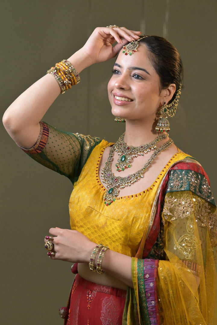 Kamakshi Temple Multicolored Long Bridal Necklace