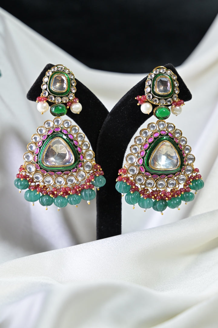 Gulbahar Bridal Polki Kundan Emerald Necklace