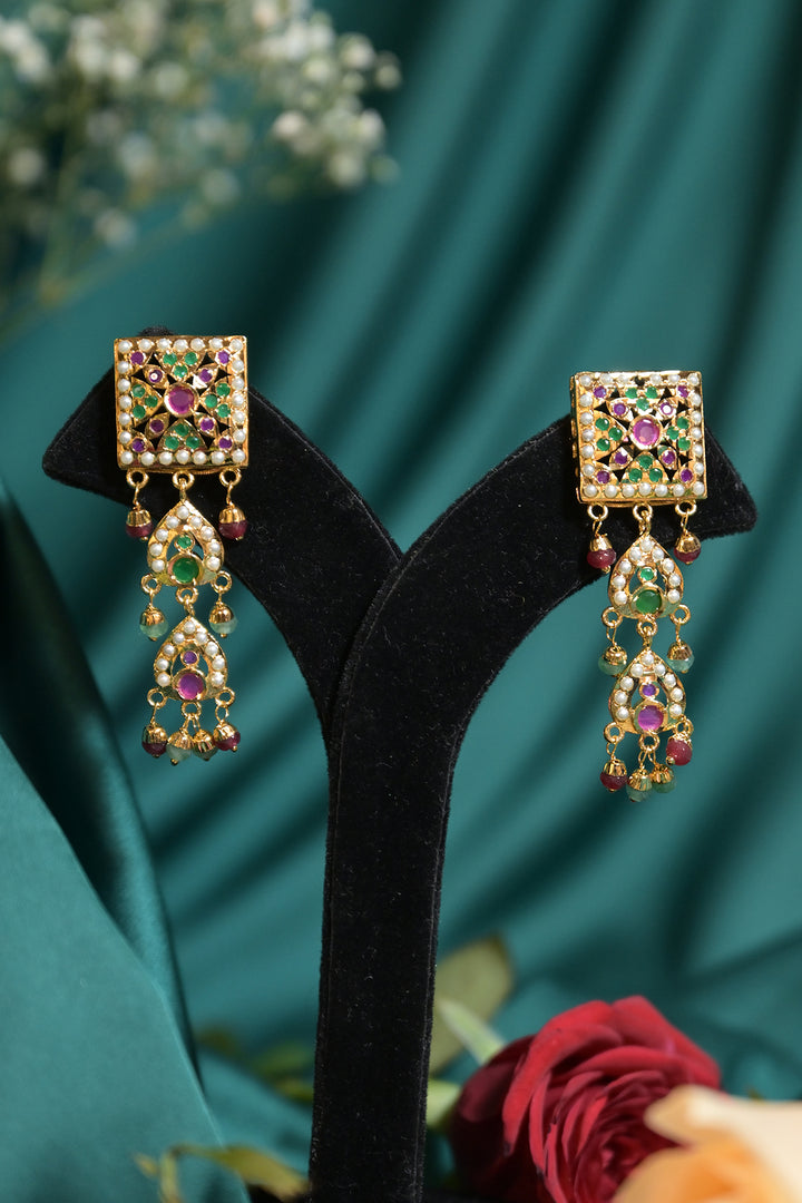 Vidhira Navratna Tassel Jadau Choker Necklace