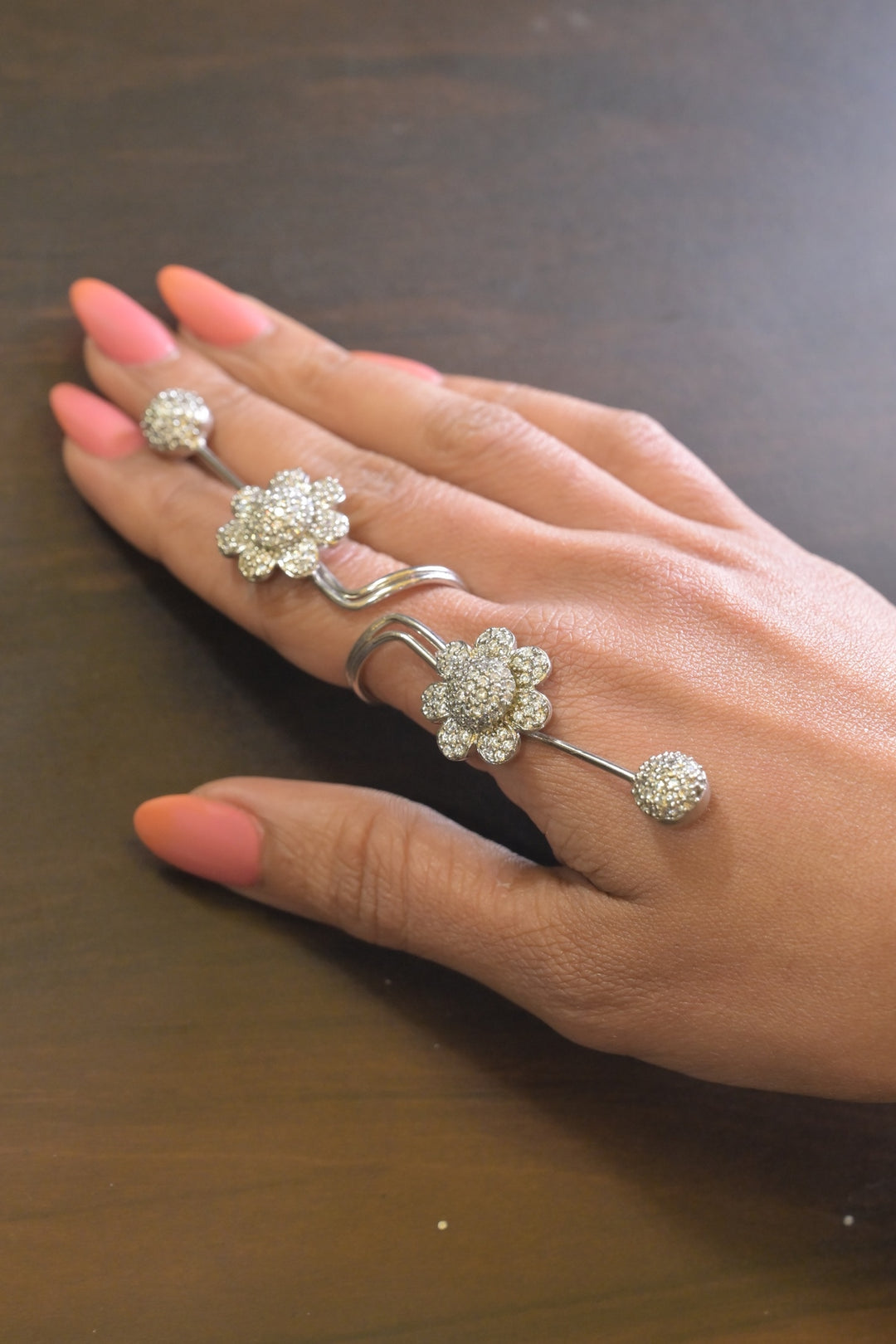 Double Flower Statement Ring