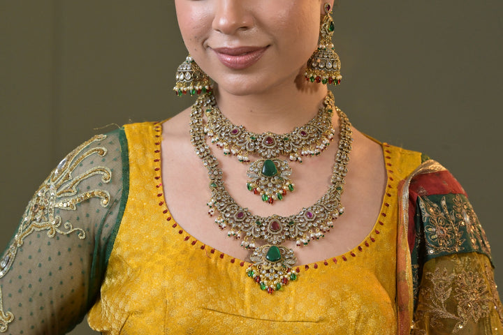 Kamakshi Temple Multicolored Long Bridal Necklace