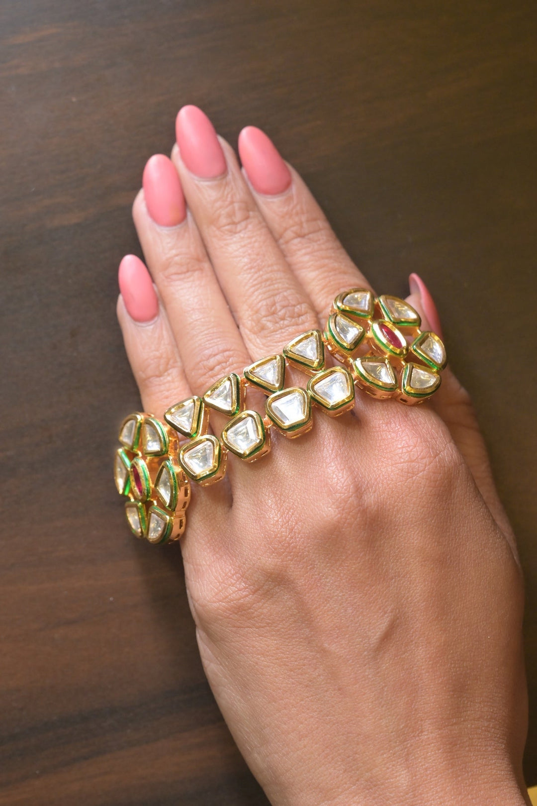 Rachna Mehndi Kundan Four Band Ring